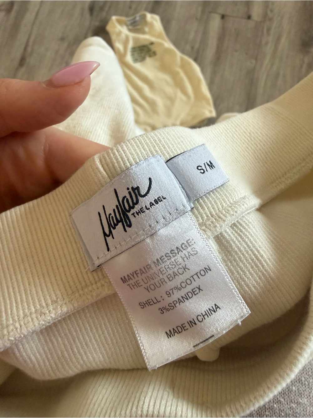 Mayfair PSA Cream Ribbed Tank and Shorts Set - Picture 3 of 3